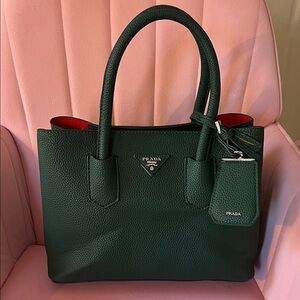 Green Leather Tote Bag